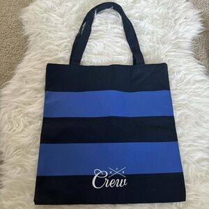 Blue and Black Striped Tote Bag